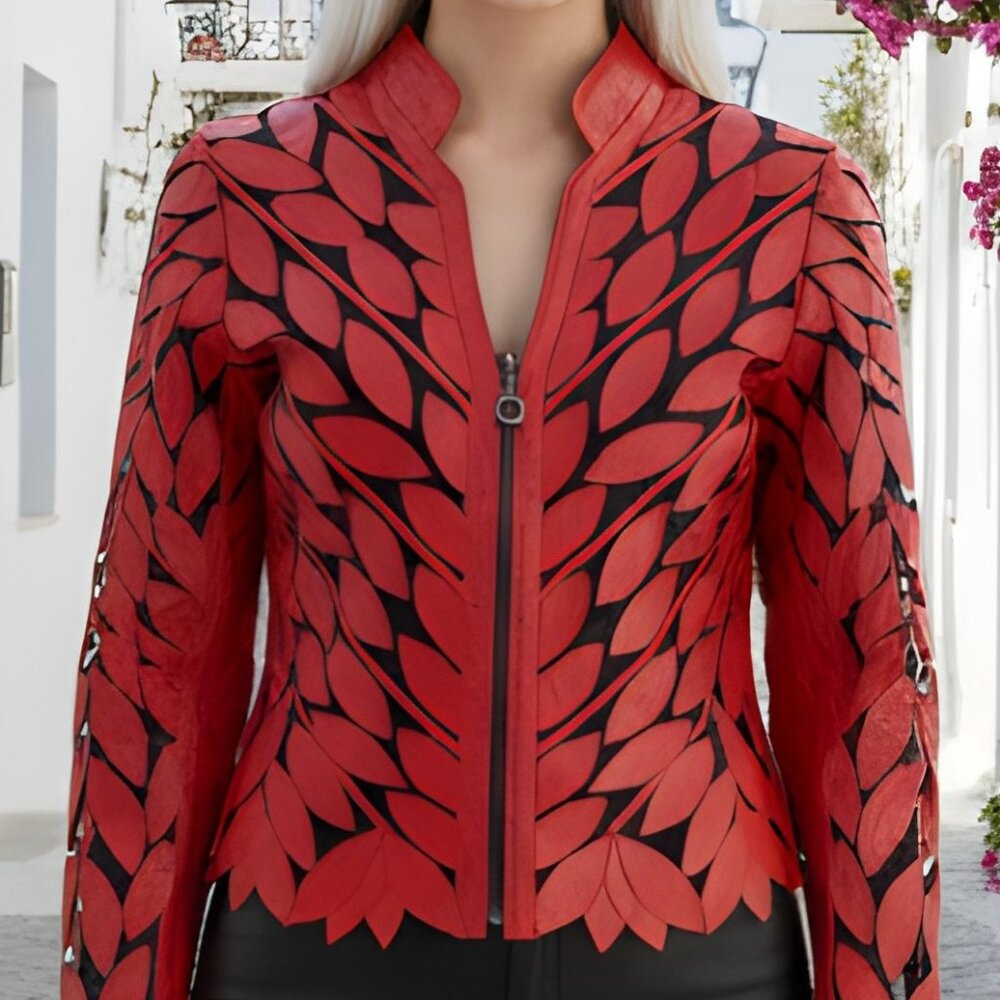 Womens Leather Jacket Womens Leather Womens Jacket Leather Womens Leaf Jacket